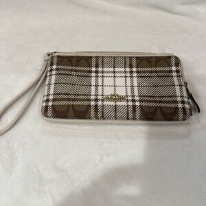 Coach Plaid Wristlet